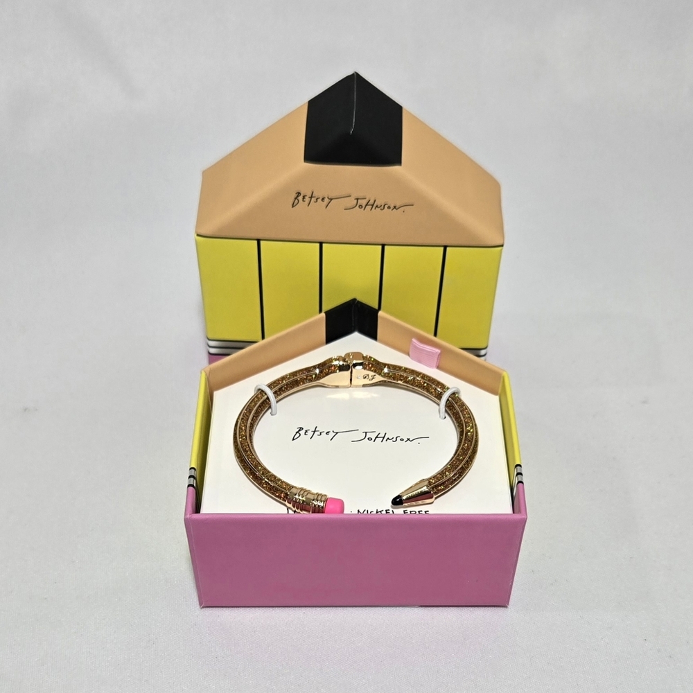 Betsey Johnson Pencil Hinged Bangle Bracelet #1015